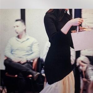 Reserved Black and Cream Midi Dress